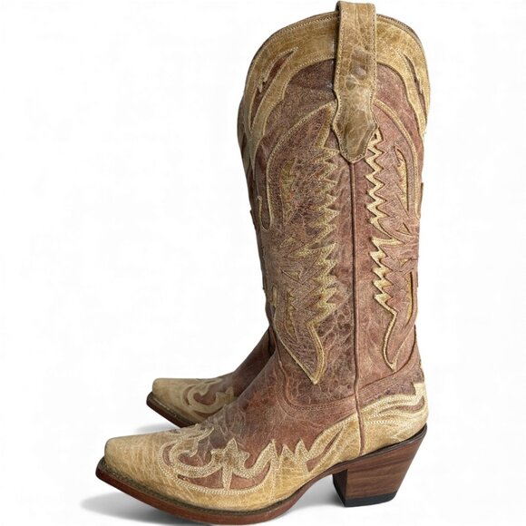 Corral Leather Western Cowgirl Snip Toe Boots Women's 6.5 M - Picture 8 of 16